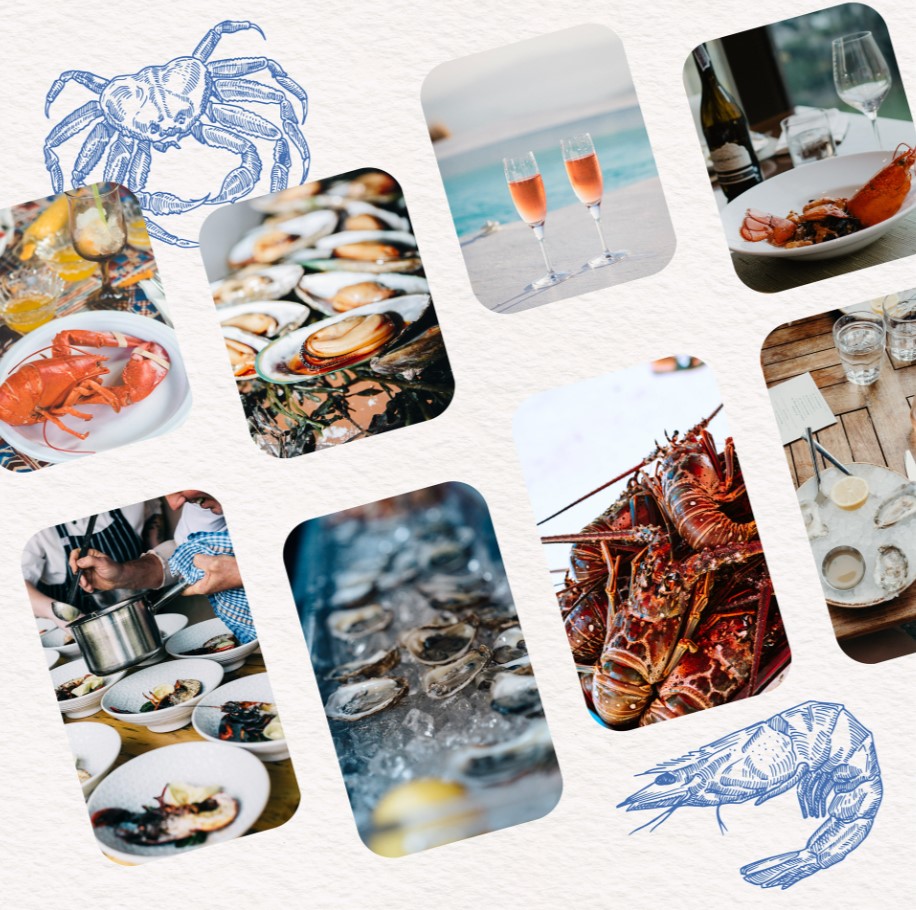 identité visuelle restaurant fruit de mer post instagram