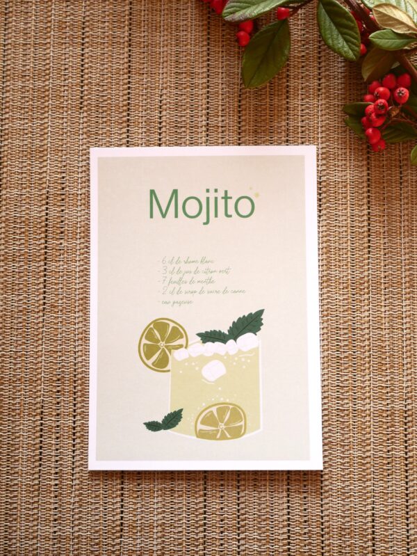 carte postale mojito cocktail