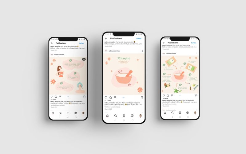 Support web - Post instagram recette masque capillaire - Radico
